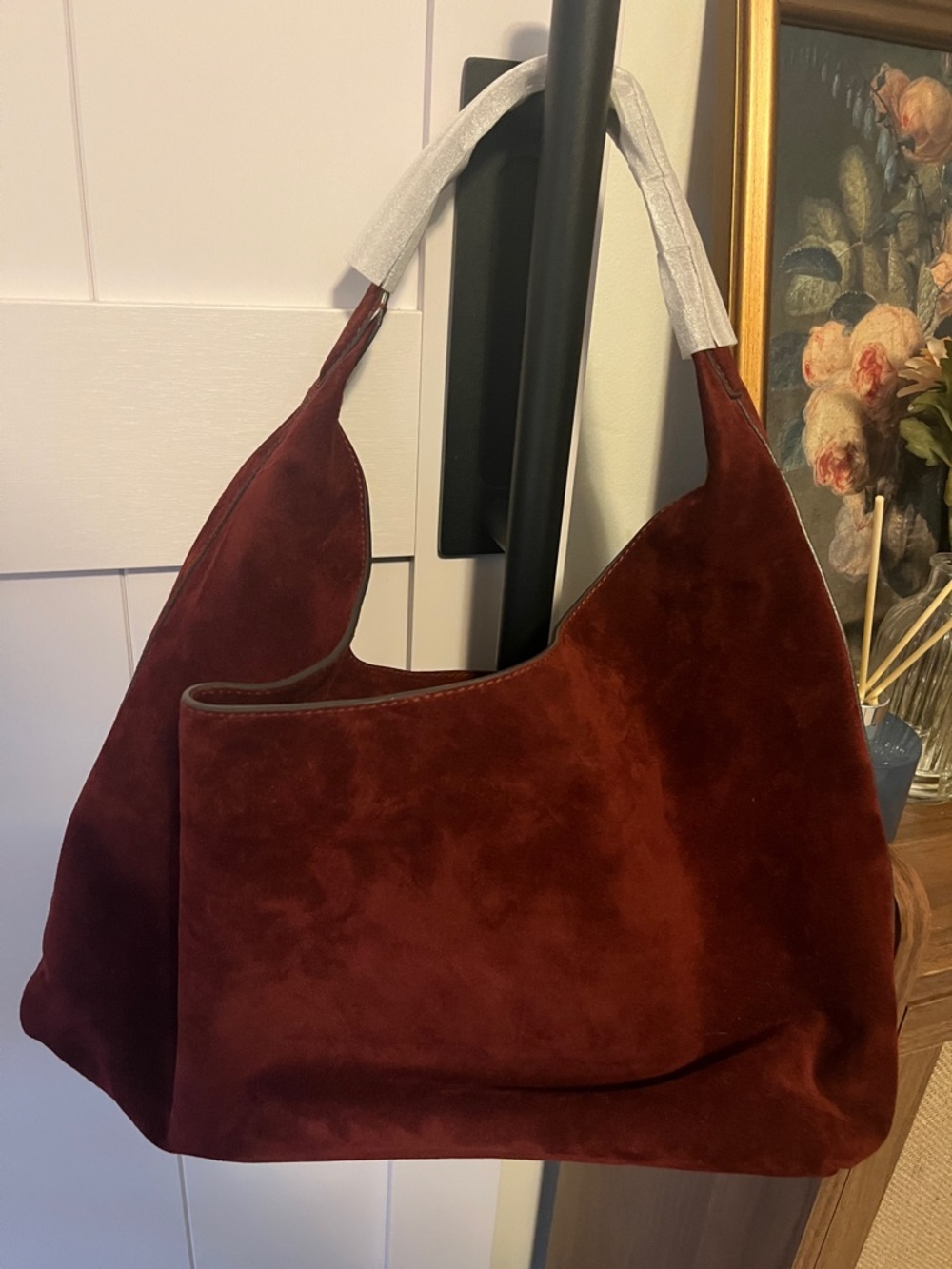 Madewell Suede Shoulder Hobo Bag in Deep Burgundy